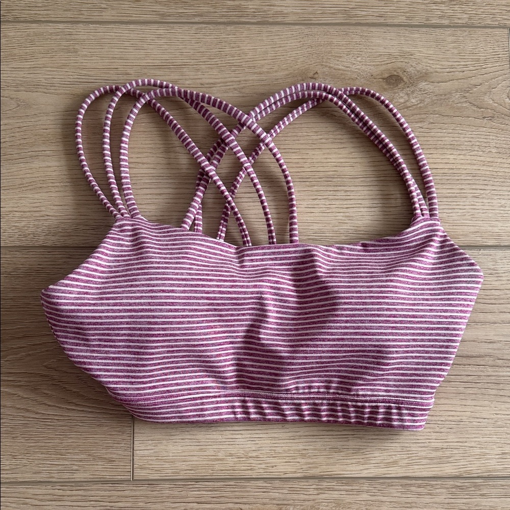 GAP Pink Striped Sports Bra